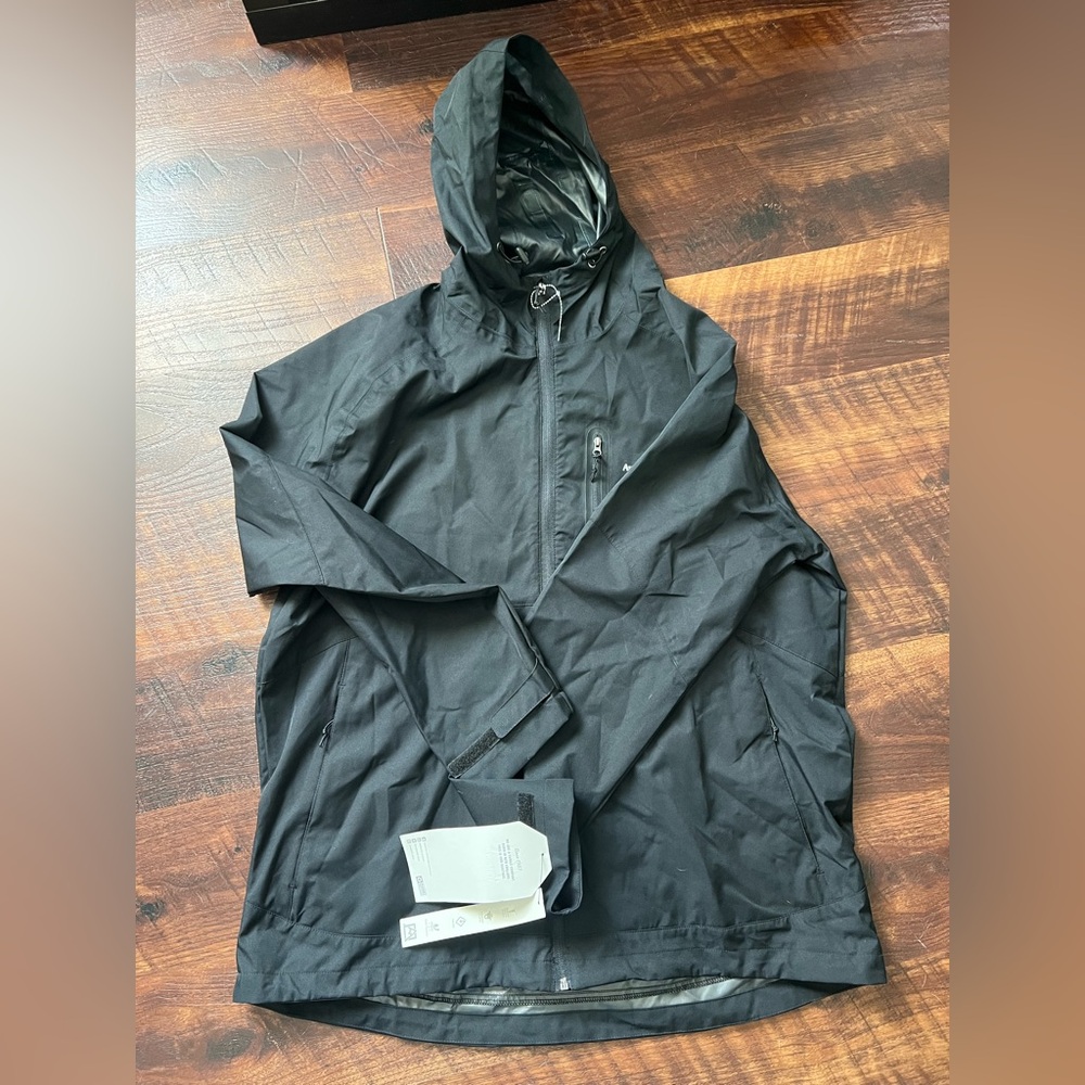 Avalanche Men's Black Hooded Rain Jacket